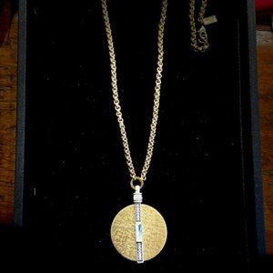 Silpada "Crystal Token" Necklace - Swarovski Crystals, Brass - 32inch length